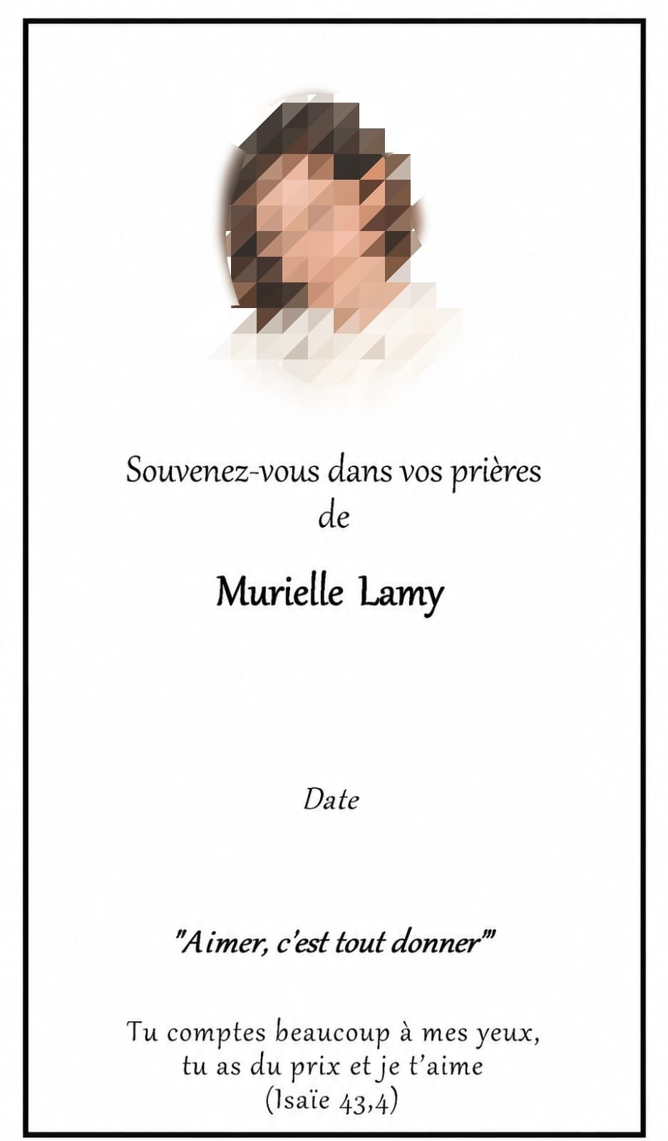 Memento de funérailles